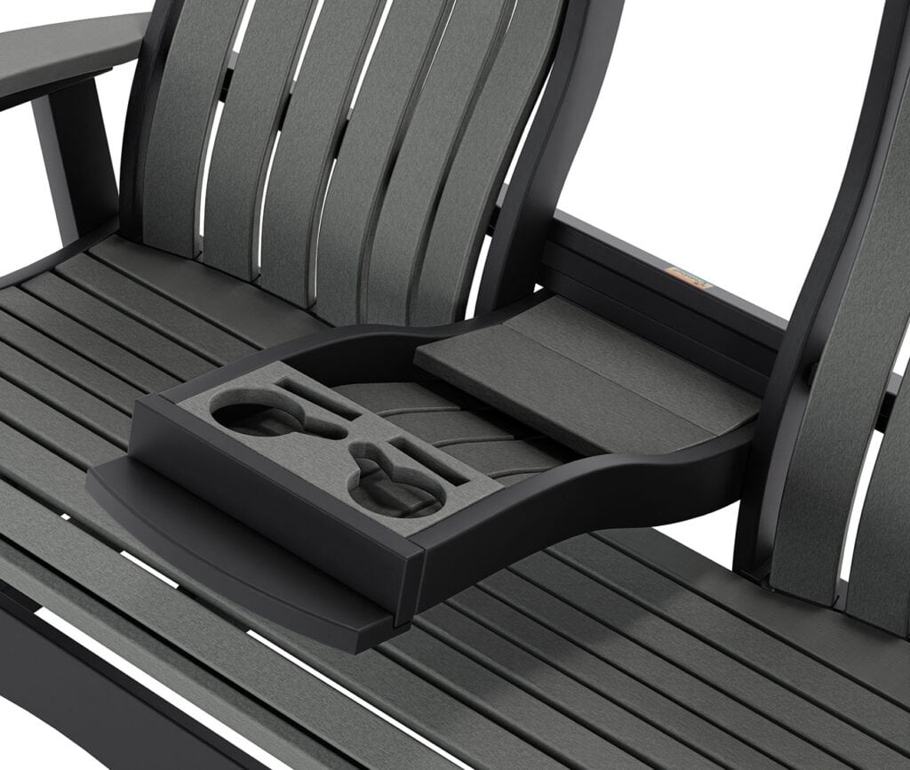 Vienna Lounge Glider With Console Dark Gray On Black Detail Rszd